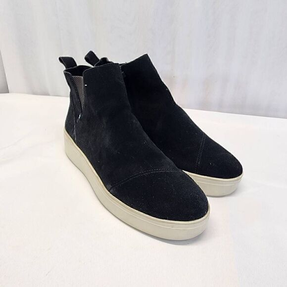 TOMS Womens Jamie Slip On Platform Sneakers Shoes Casual - Black Size 11